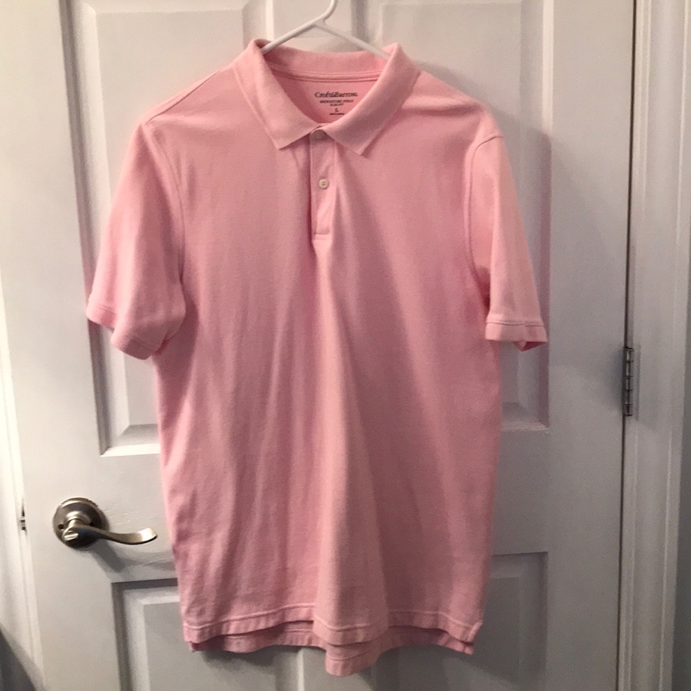 Pale pink slim fit polo